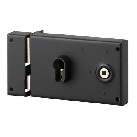 Thirard – Serrure horizontale en applique double entrée à fouillot – Tension 12V – Entraxe 53mm – Mécanisme à 2 tours – Coffre acier cambré
