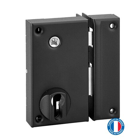 Thirard – Serrure multipoint en applique double entrée à fouillot – Axe 45mm – Ouverture droite – 1 point de fermeture – Acier zingué – 75x130mm