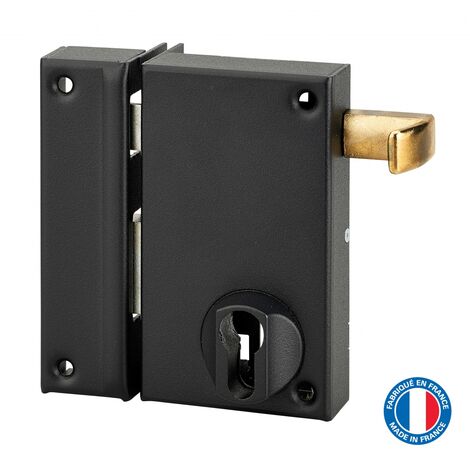 Thirard – Serrure multipoint en applique double entrée à tirage – Axe 45mm – Coffre 75x130mm – Ouverture gauche – 2 tours – Finition époxy noir