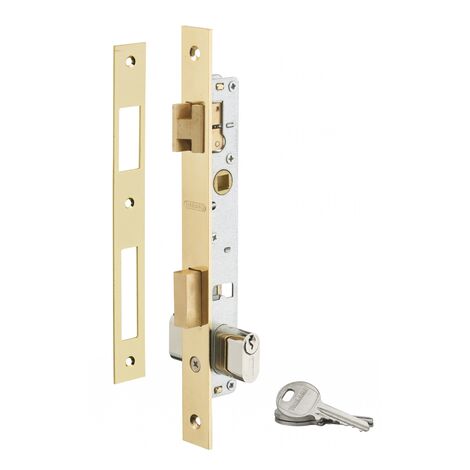 Thirard – Serrure monopoint encastrée 14 mm – Entraxe 85 mm – Clé crantée – Coffre acier – Têtière acier laitonnée – Garantie 5 ans
