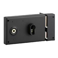 Thirard – Serrure horizontale en applique double entrée à fouillot – Axe 53mm – Dimensions 140x88mm – Pêne acier – Mécanisme 2 tours
