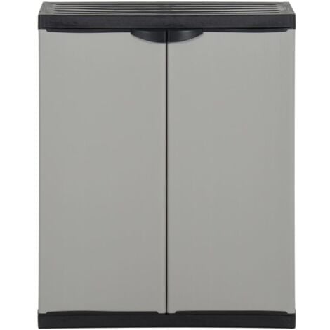 vidaXL Armadio per Rifiuti da Giardino Grigio e Nero 68x40x85 cm in PP
