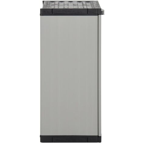 vidaXL Armadio per Rifiuti da Giardino Grigio e Nero 68x40x85 cm in PP