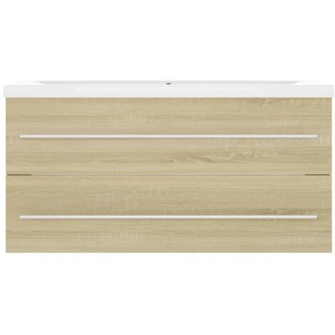 Mobile Bagno con Lavabo Integrato Rovere Sonoma in Truciolato