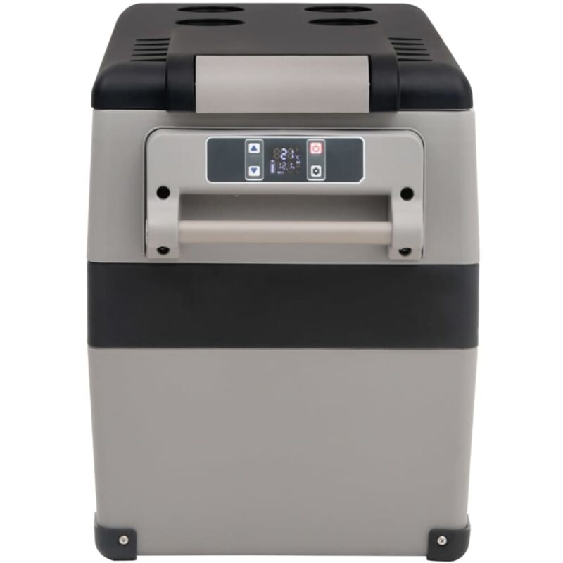 Prolenta Premium Kühlbox mit Griff und Adapter Schwarz und Grau