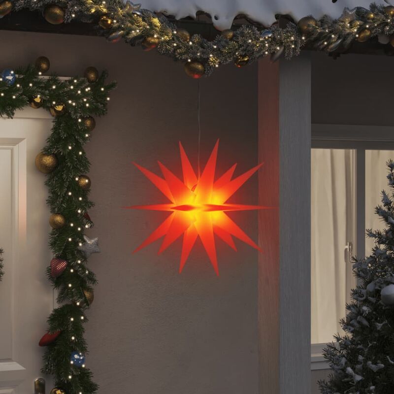Prolenta Premium LED-Weihnachtssterne 3 Stk. Faltbar Rot 57 cm