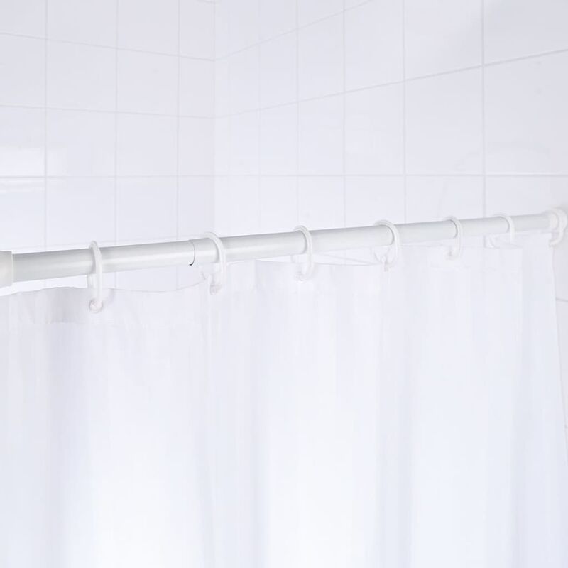 Prolenta Premium Duschvorhangstange Ausziehbar 110 185 cm - Weiß
