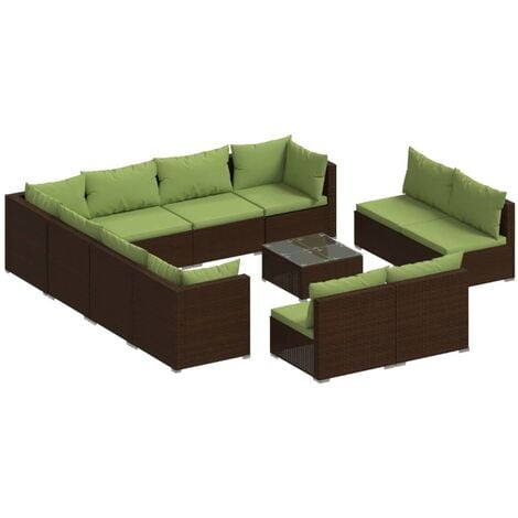 Prolenta Premium Tlg Garten Lounge Set Mit Kissen Braun Poly