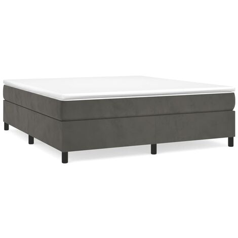 vidaXL Boxspring bed stof donkergrijs 90x200 cm, bed, slaapmeubel, bedbodem, ledikant, bedframe, eenpersoonsbed, boxspring, bedden, ledikanten