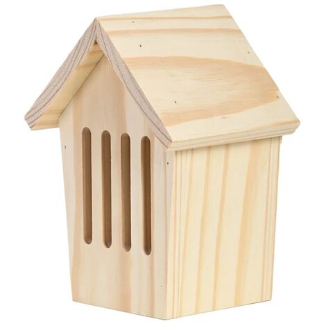 Schmetterlingshaus Aus Holz - 9x9x30cm, Mit Futterstelle