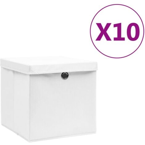 Prolenta Premium Aufbewahrungsboxen mit Deckeln 10 Stk. 28x28x28