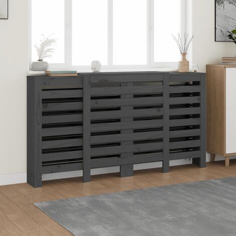 Radiatorombouw 169x19x84 cm massief grenenhout grijs