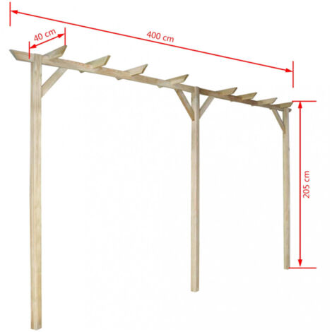 Prolenta Premium Gartenpergola 410x40x203 cm Holz