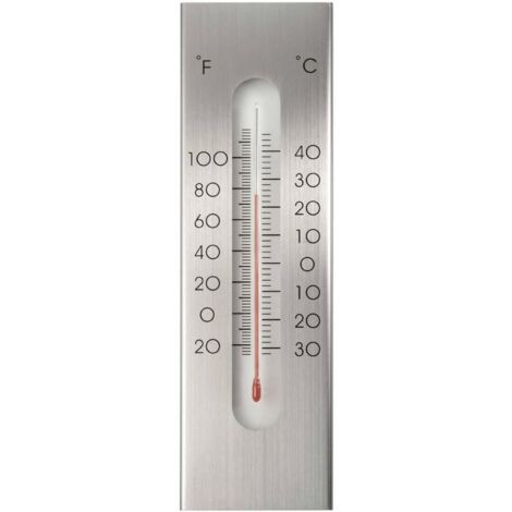 Innen- oder Außenthermometer Kunststoff grau, weiß 4 x 0,7 x 20 cm