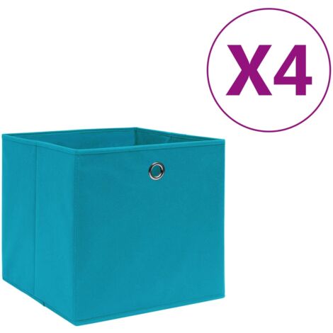 Prolenta Premium Aufbewahrungsboxen 4 Stk. Vliesstoff 28x28x28 cm Babyblau
