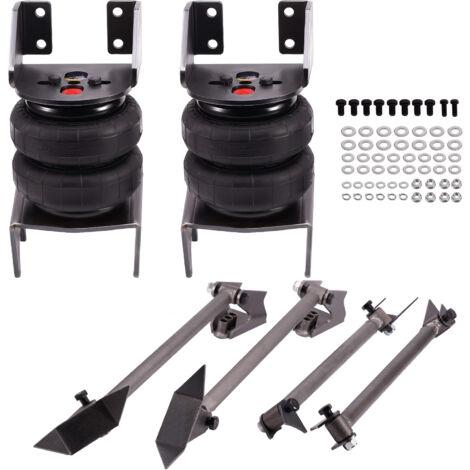 2PC 2500 lb Air Spring Bags+Weld On Triangulated Mount Bracket + 4 Link Kit Axle (1/5)