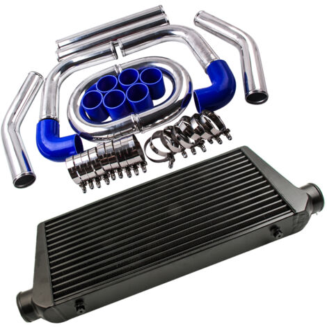 3" 76mm Black Intercooler & 2.5" Intercooler Piping Pipe Hose Kit for Universal