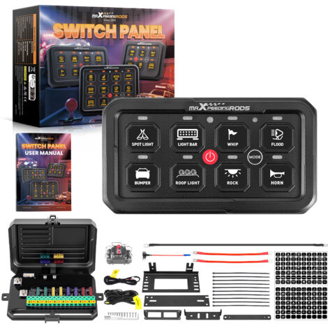Pannello Comandi Touch 8 Pulsanti RGB For Pickup 4x4 Offroad 12-24V Alluminio (1/5)