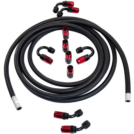 16.4FT Intrecciato Olio Carburante Linea Tubo flessibile raccordi Adattatore Kit (1/5)