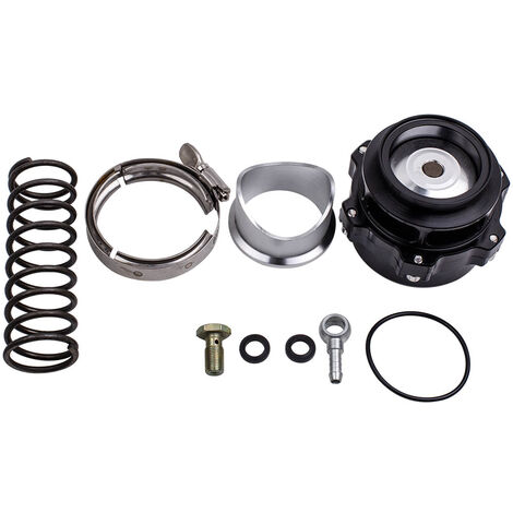 50mm Aluminum Turbo Blow Off Valve (BOV) - V Band Clamp, 35 PSI Boost, Black Anodized