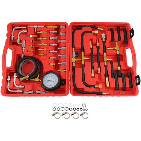 Universal Fuel Injection Gauge Pressure Tester Cars Trucks Adapters ...