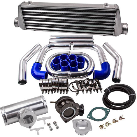 2.5" Tube & Fin Universal Intercooler & Piping Pipe Kit & Blow Off Valve Kit