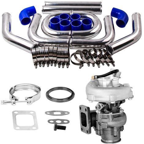 T3 T4 T3T4 Universale Turbo Oil Cooled Turbocharger + 2.5" Piping Pipe Kit