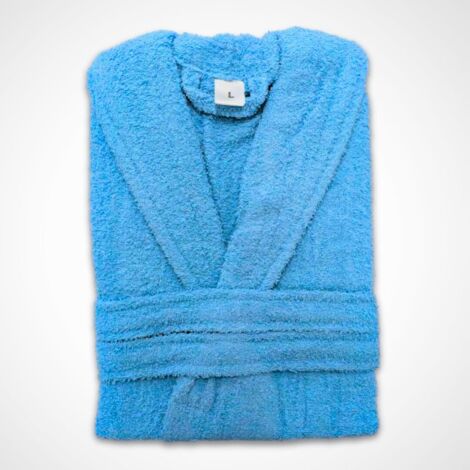 Accappatoio in Cotone 450g Unisex per Bagno – Morbido, Assorbente e Caldo, Colore TURCHESE, Taglia M, con Cintura e Tasche (1/5)