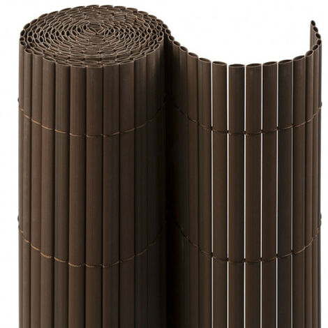 Canna Bifacciale in PVC con Privacy Visiva Estero Flange in PVC per Giardino, Balcone o Terrazza 1,5 x 3 Metri Marrone