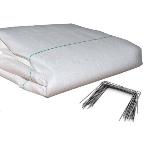 Kit : Toile de paillage 130g/m² blanche + agrafes 1,25m x 100m Blanc 130g/m²