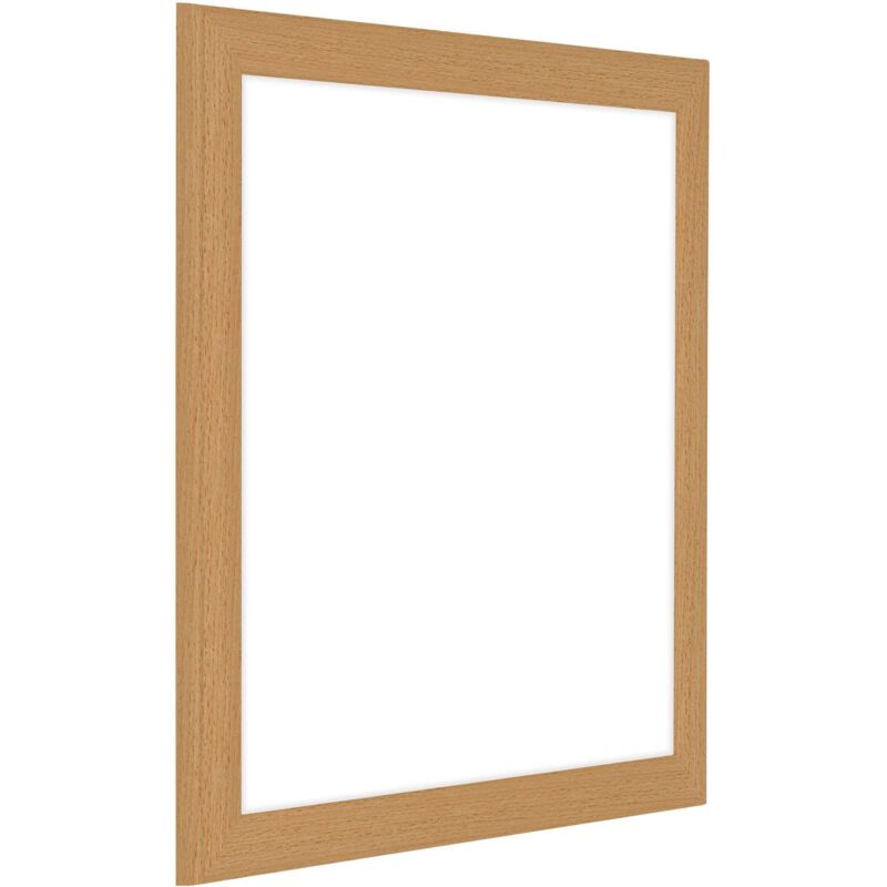 Cadre Poster 100x100 Cm Blanc - MDF Aspect Bois - Verre Plastique Incassable - Pour Grands Formats Carrés Déco Murale