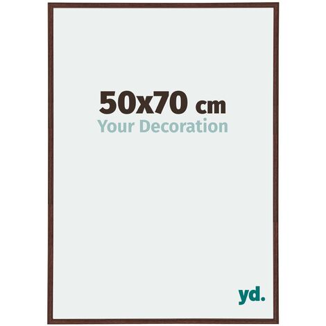 Your Decoration - 50x70 cm - Cadres Photos en Plastique Avec Verre Plexiglas - Excellente Qualité -Brun - Cadre Decoration Murale - Annecy.