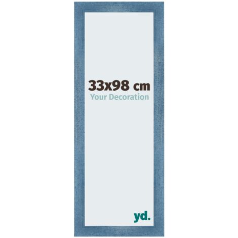 Your Decoration - 33x98 cm - Cadres Photo en MDF Avec Verre acrylique - Anti-Reflet - Excellente Qualité - Bleu Brillant Patiné - Cadre Decoration Murale - Mura. (1/5)