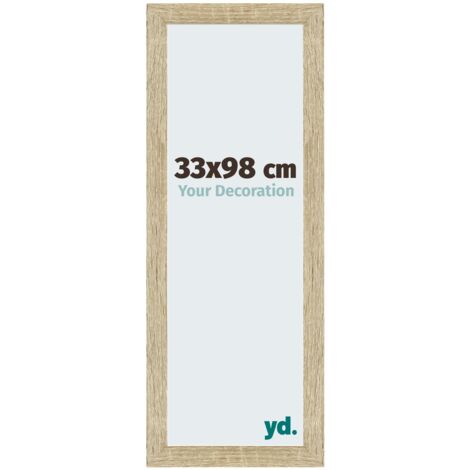 Your Decoration - 33x98 cm - Cadres Photo en MDF Avec Verre acrylique - Anti-Reflet - Excellente Qualité - Chêne Sonoma - Cadre Decoration Murale - Mura.