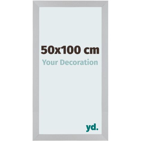 yd. - Cadre photo 50x100 - Argent Mat - MDF - Mura