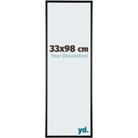 Your Decoration - 33x98 cm - Cadres Photos en Aluminium Avec Verre acrylique - Anti-Reflet - Excellente Qualité - Noir Brillant - Cadre Decoration Murale - Kent.