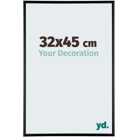 Your Decoration - 32x45 cm - Cadres Photos en Aluminium Avec Verre acrylique - Anti-Reflet - Excellente Qualité - Noir Brillant - Cadre Decoration Murale - Kent.
