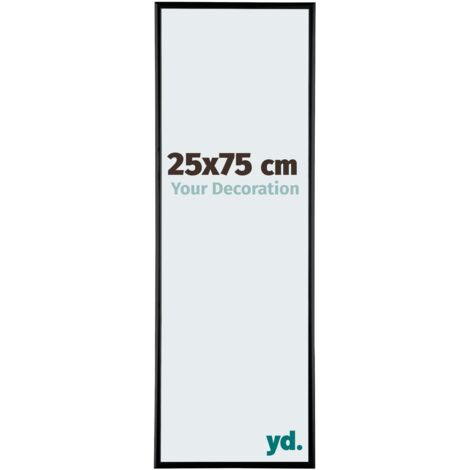 Your Decoration - 25x75 cm - Cadres Photos en Aluminium Avec Verre acrylique - Anti-Reflet - Excellente Qualité - Noir Mat - Cadre Decoration Murale - Kent.