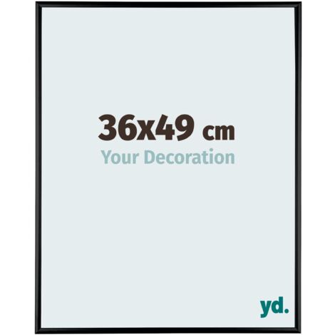 Your Decoration - 36x49 cm - Cadres Photos en Aluminium Avec Verre acrylique - Anti-Reflet - Excellente Qualité - Noir Brillant - Cadre Decoration Murale - Kent.