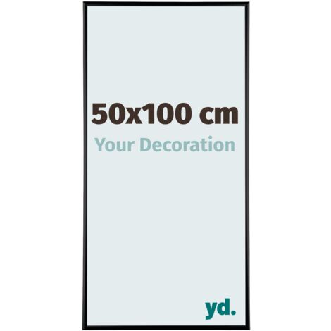 Your Decoration - 50x100 cm - Cadres Photos en Aluminium Avec Verre acrylique - Anti-Reflet - Excellente Qualité - Noir Brillant - Cadre Decoration Murale - Kent.