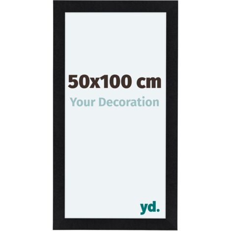 Cadre photo 50x100 cm noir mat – MDF avec verre acrylique anti-reflets – Utilisable horizontalement et verticalement