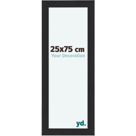 yd. - Cadre photo 25x75 - Noir Grain de Bois - MDF - Como (1/5)