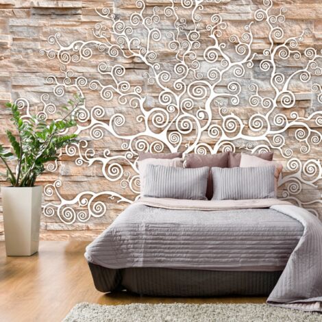 Papier Peint Mural 3D Stone River 1049NA – Impression Murale Style Pierre Et Rivière
