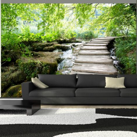 Papier Peint Décalcomanie Vinyle 3D Forest Path – Pour Monte-escaliers, Décor Mural Effet Forêt