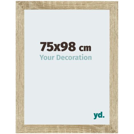 Your Decoration - 75x98 cm - Cadres Photo en MDF Avec Verre acrylique - Anti-Reflet - Excellente Qualité - Chêne Sonoma - Cadre Decoration Murale - Mura.