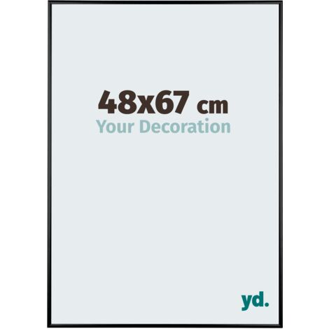 Your Decoration - 48x67 cm - Cadres Photos en Aluminium Avec Verre acrylique - Anti-Reflet - Excellente Qualité - Noir Brillant - Cadre Decoration Murale - Kent.