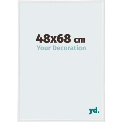 Cadre Puzzle 48x68 cm - Blanc Brillant - Plastique - Annecy. (1/5)