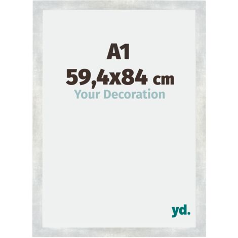 Cadre Puzzle A1 - 59.4x84 cm - Argent Brillant Vintage - MDF - Mura. (1/5)