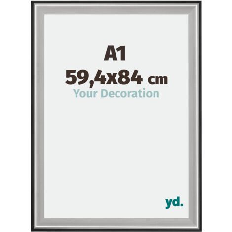 Cadre Puzzle A1 - 59.4x84 cm - Noir Argent Poli - Bois - Birmingham. (1/5)