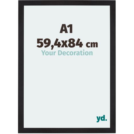 Cadre Puzzle A1 - 59.4x84 cm - Noir Grain de Bois - MDF - Mura. (1/5)